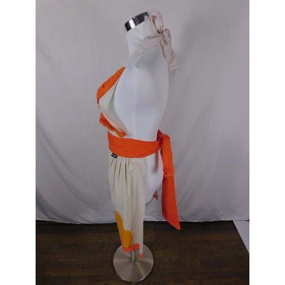 Ladelle Fall Leaves Pumpkins Apron - Ruffle Halter Cotton One Size - NWT - Picture 5 of 12